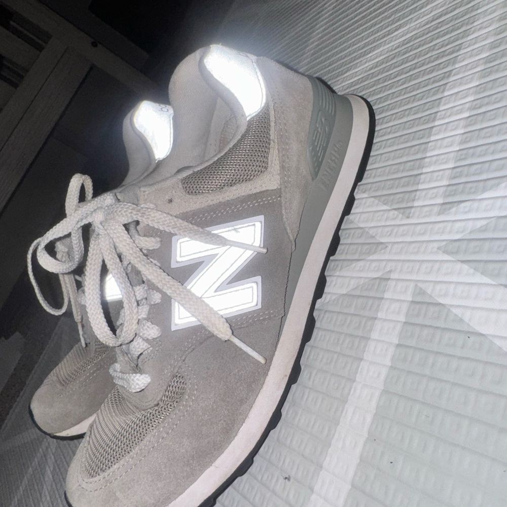 New Balance Gray Suede & Mesh Sneakers
